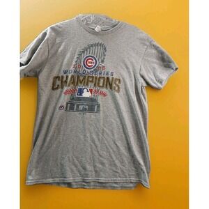 Chicago Cubs World Series‎ 2016 MLB Baseball Delta Pro  T Shirt Gray Mens Medium